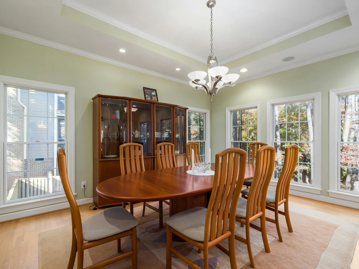 dining-room-painting-green-dining-room-windsor-decorators Elegant green dining room professionally painted by Windsor Decorators
