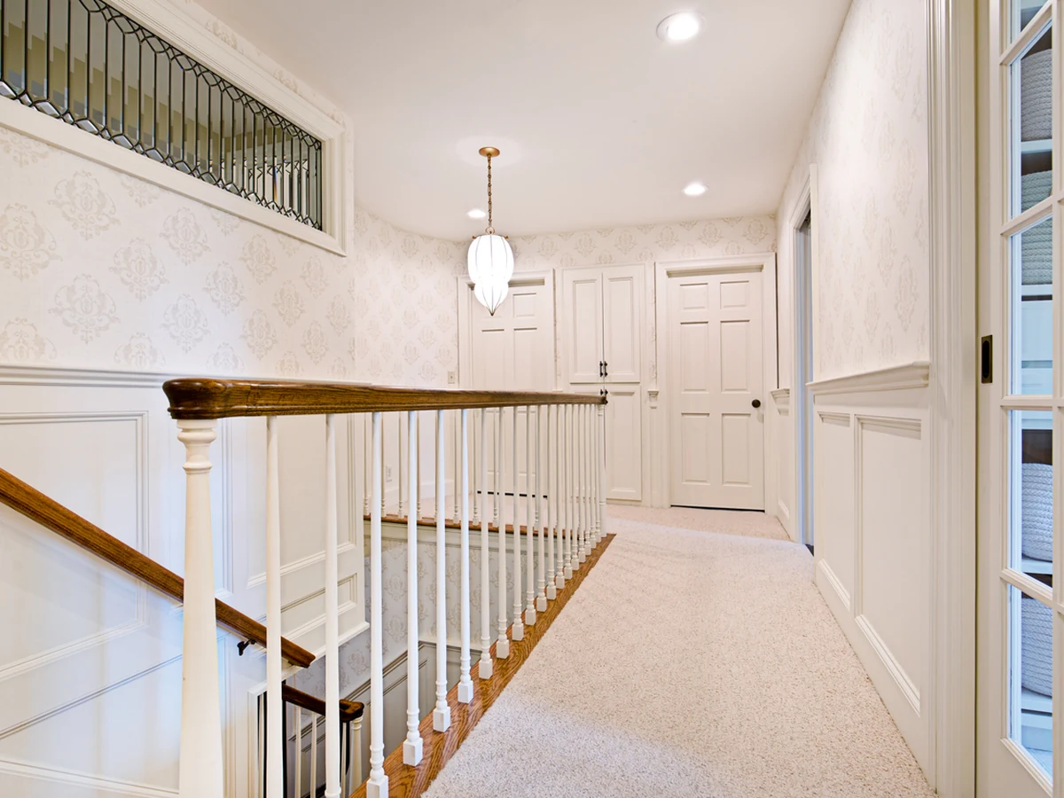 Upper hallway and landing painting by Windsor Decorators